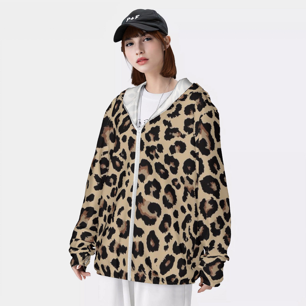 Animal Print Sun Protective Lightweight Zipper Hoodie