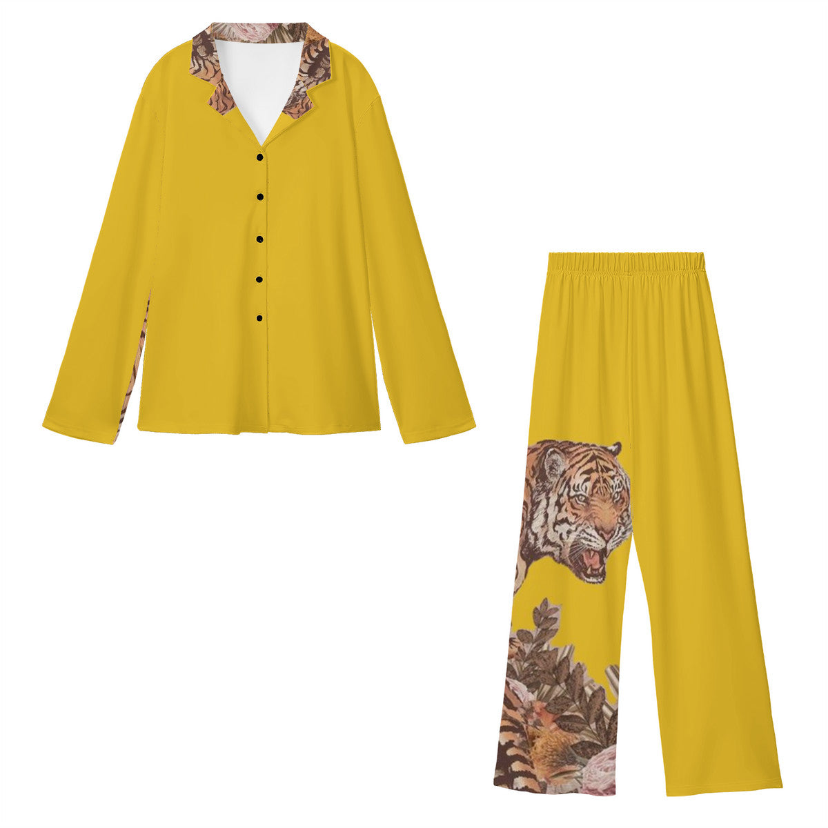 Premium Unisex All-Over TIGER Print Long-Sleeve Pajama Set